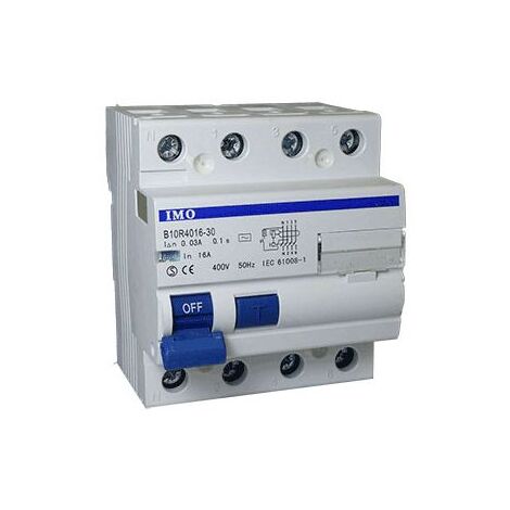 Interrupteur différentiel triphasé 30mA 63A – Type AC – 10kA – Bornes de connexion 25mm² – Protection IP20 – IMO