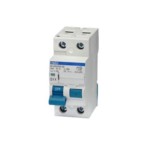 Interrupteur différentiel bipolaire 32A 30mA type AC – Protection 10kA – Bornes 25mm² – Temps de réponse < 0.1s – IMO