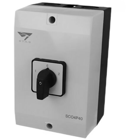 Coffret inverseur de source manuel 40A – Monophasé 2P ou triphasé 4P – Étanchéité IP65 – Position zéro pour sécurité accrue – IMO