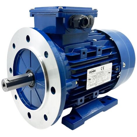 Moteur triphasé CEMER B35, 1.1 KW, 1000 TR/MIN, HA 90, 230/400V, IE1, Alu (1/5)