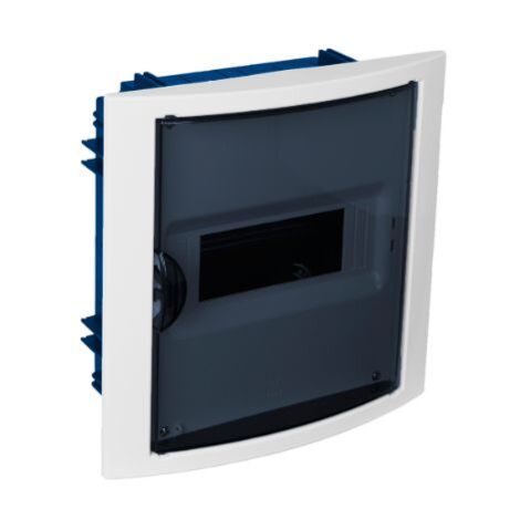 Solera – Tableau électrique encastrable 8 modules – Porte vitrée – IP40 étanche – Résistance chocs IK08 – Dimensions 250x247x99mm - 5108PFHGW