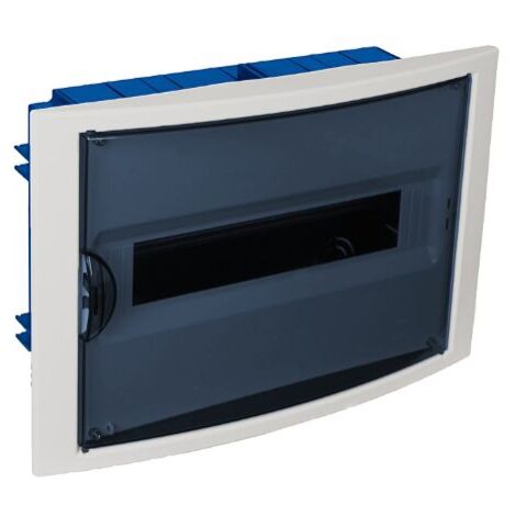 Solera – Tableau électrique encastrable 12 modules – Porte vitrée – Étanche IP40 – Résistance chocs IK08 – Dimensions 250x362x102mm - 5012PFHGW