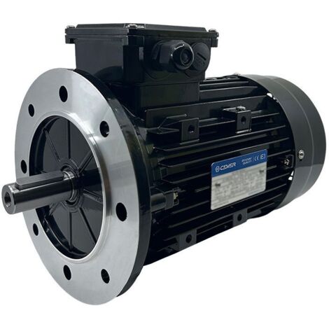 Moteur Électrique Triphasé 1.5kW/2CV, 1500Tr/min, 230/400V, B5, HA90, IE3, Alu - CEMER (1/5)