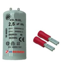 Condensateur 2,5µF avec fiches d'adaptation pour moteur de volet roulant