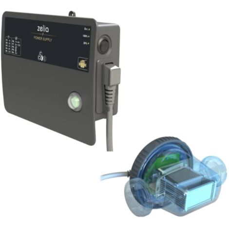 Ccei – Distributeur automatique de produit de piscine – Électrolyseur avec éclairage coloré – Taux de sel 2-5 g – Volume max 75 m³ – Débit max 15 m³/h (1/10)