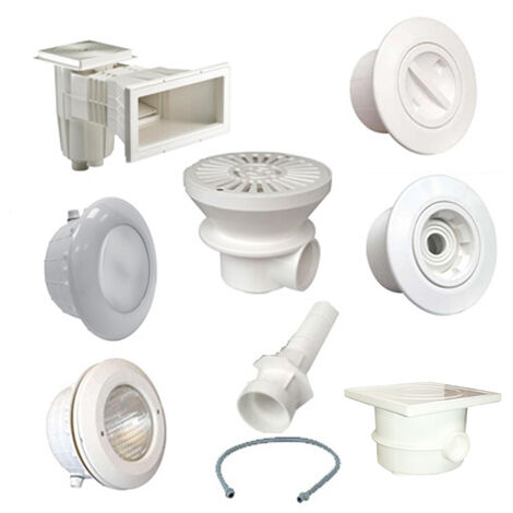 Kit pièces à sceller blanches pour piscines béton jusqu'à 8x4 m (1/3)
