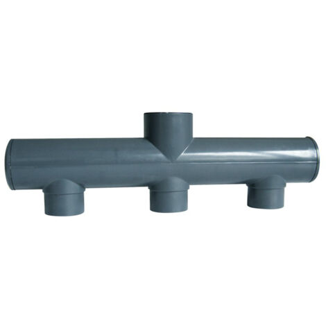 Fitt – Collecteur PVC pression 3 entrées/1 sortie Ø 63/50 mm – Pression maximale 16 bars – Pour systèmes de plomberie piscine