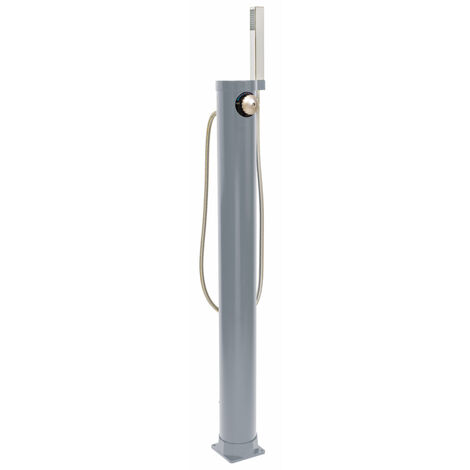 Douche solaire PVC grise 9L – Mitigeur multi-positions – Douchette flexible pour rinçage ciblé – Diamètre tube 110 mm