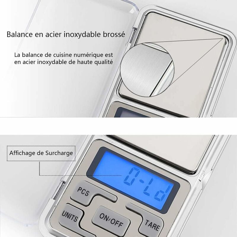 50g X 0.001g Analyse de laboratoire de médecine de précision Led Balance  électronique Numérique Sensible Balance avec boîtier