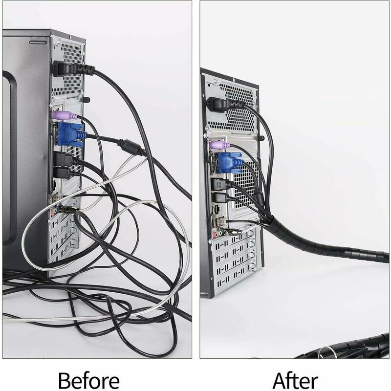 Cache Cable, 2m Gaine Souple Electrique Cable Management pour Ranger ou  Cacher les TV PC Câbles, Gestion des Câbles pour Maison et Bureau, 2m -  ∅22mm, Noir 