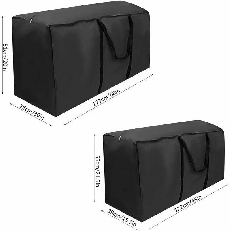 Extrêmement Grand Sac de Rangement pour Coussins de Salon de Jardin Draps  Oreillers Coussins Sac à Main avec Poignée 210D Oxford Imperméable  (116x35x50cm)