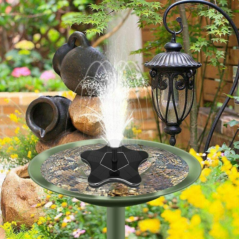 Nouvelle fontaine solaire, 1.5w Bird Bath Fountain Décoration de