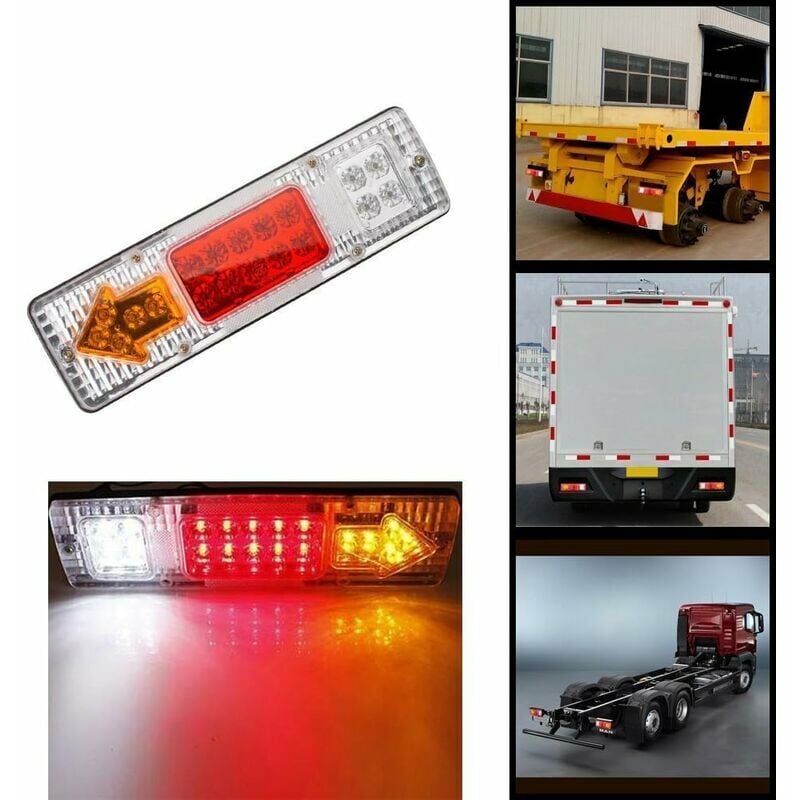 Feux arrière 19 LED12V Feux de freinage étanches Inverser la plaque de  clignotant Camion Motoneige Lot de 2