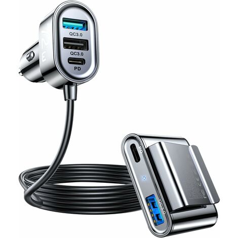 Chargeur voiture USB C 2,4 A pour smartphone, GPS Huawei et autres