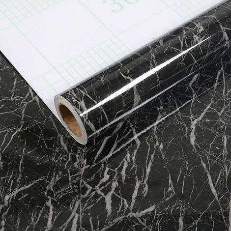 Papier Peint Adhesif Mural Noir Marbre Rouleau Adhesif Decoratif Noir  Papier Adhesif Revêtement Plan de Travail Adhésif Marbre Film Adhesif pour  Meuble Cuisine Porte 60cm x 500cm 56Vingt