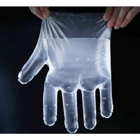 Lot de 500 gants jetables en plastique PE transparent, gants de protection  pour réservoir diesel en polyéthylène transparent, taille unique