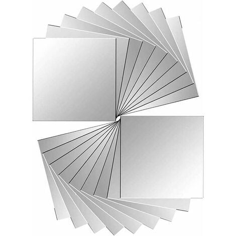 48Pcs Miroir Autocollant Miroir Adhésif Décoratif Miroir Carrés