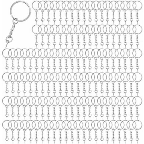 Anneaux métalliques argentés à clip - Lot de 10 - Porte-clés - 10 Doigts