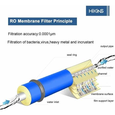 Remplacement du filtre Membrane d'osmose inverse 100 GPD, eau de RO pour le  TFC