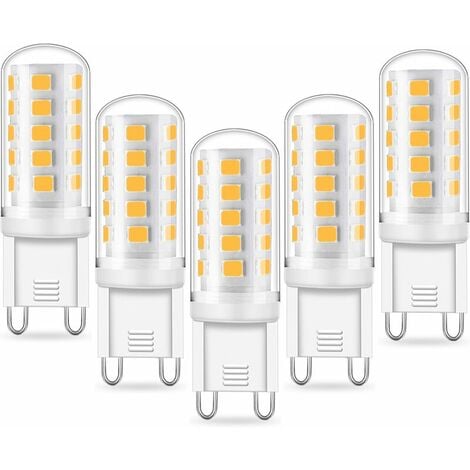 BETT Ampoule G9 LED 5W Equivalent 33W 40W G9 Halogène, 420LM, Mini Lampe, Blanc  Chaud 3000K, Sans Scintillement, AC220-240V, NON-Dimmable, Lot de 5 [Classe  énergétique A+]