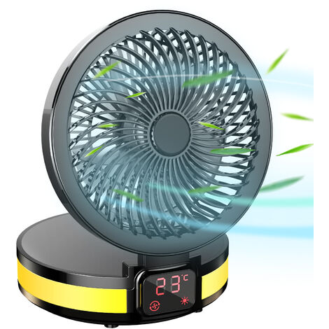 Ventilateur Pliable Ventilateur de Sol Silencieux USB Rechargeable