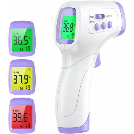 Thermomètre frontal adulte Thermomètre infrarouge avec alerte de