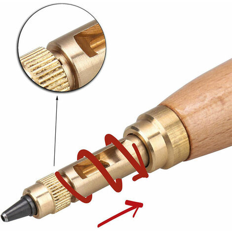 Perforatrice à vis pour le cuir - 6 pointes - 1,5 à 4 mm - remplaçable pour  la