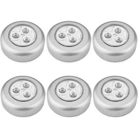 Lot de 4 Lampe Spot LED Autocollant Éclairage Supplémentaire Alimenté par 3  Piles/Batteries pour Penderie/Placard/Étagère/Entrée/Cuisine/Passage - Blanc
