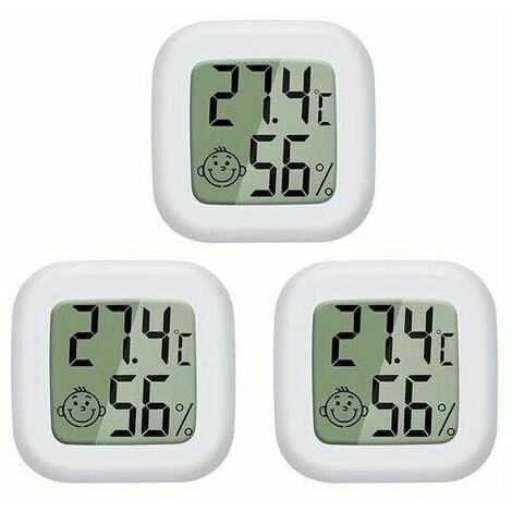 3 pièces Mini thermomètre intérieur numérique Hygromètre Humidité