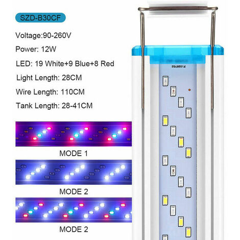 Eclairage Aquarium LED Ultra-mince, Rampe LED Aquarium avec 3 Modes Lumière  Réglable Fish Tank Décoration (