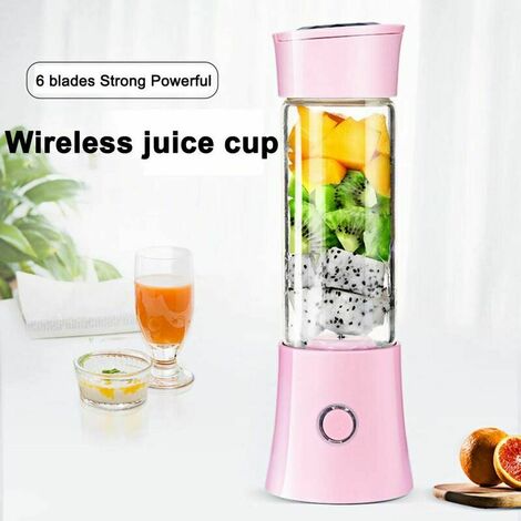 Blender Portable,mini Mixeur Pour Smoothies Et Shakes,mini Fruit Juicer  300ml,portable Usb Blender Sans Fil Avec Lame En Acier Inoxydable,personnel  Bl