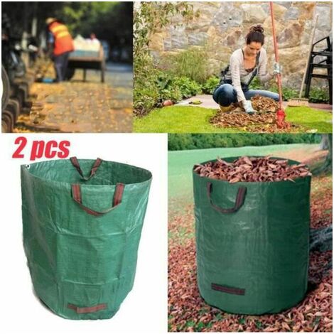 Sac de Jardin 272L, 2 Sacs Vegetaux Jardin PE Tressé avec Poignées, Sacs de  Déchets Verts Réutilisable et Pliable pour Récupérer d