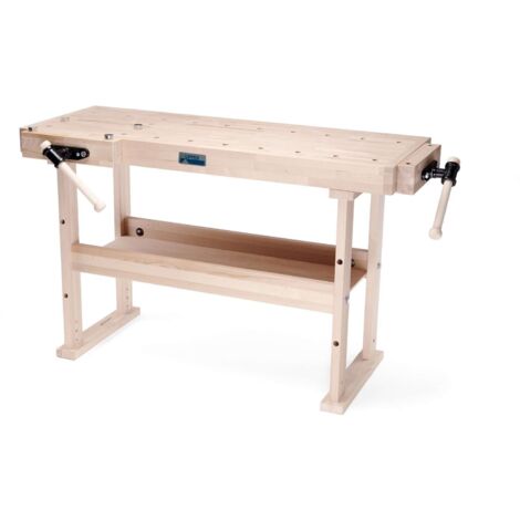 Küpper Hobelbank A-1500, keilgezinktes Buchenleimholz, 2 Spannzangen, 4 Klemmhalterungen