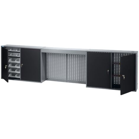 Küpper Hängeschrank 70189, Breite 240 cm, 36 Stapelboxen, 4 Fachböden