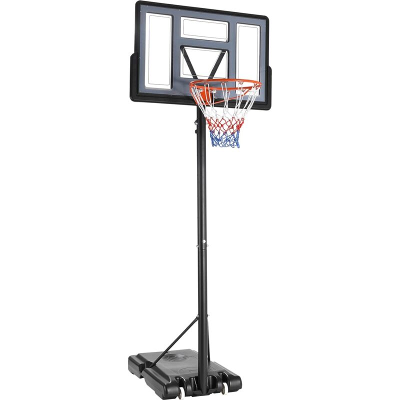 Panier De Basketball Extérieur Réglable 182-213 Cm Avec Base Mobile Et Roulettes Noires Panier De Basketball Extérieur Réglable 182-213 Cm Avec Base Mobile Et Roulettes Noires