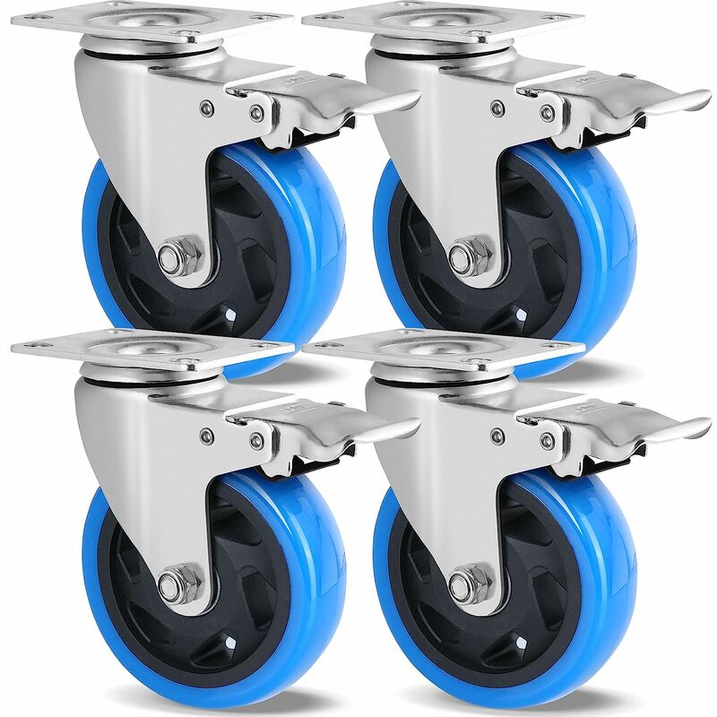 LIFERUN 4 PCS Double Roulettes Pivotantes, Roulettes Transports 50