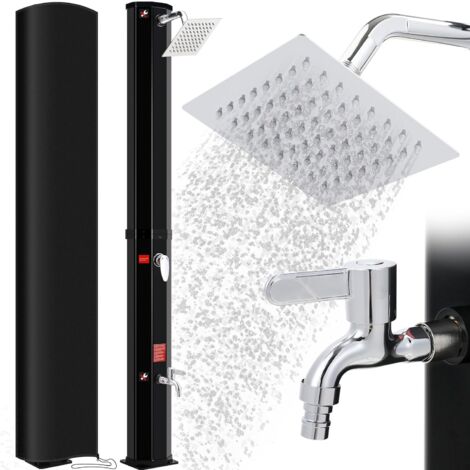 LIFERUN Douche Solaire 35L, 217cm, Douche de Jardin Solaire, Douche de Piscine avec Pommeau de Douche, Douche à Pieds et Housse de Protection, sans Raccordement Électrique, Température de l'Eau jusqu'