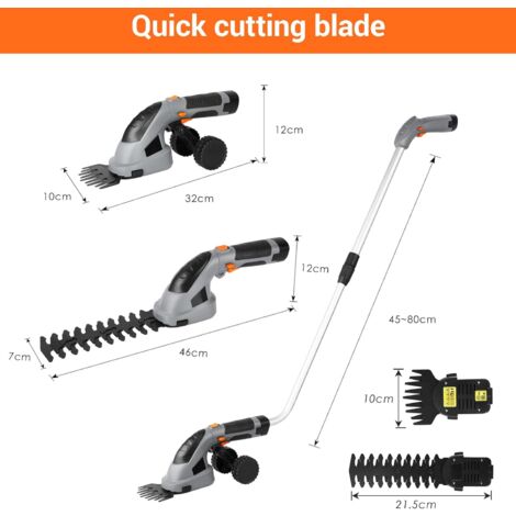 WingFly Cisaille à Gazon et Arbustes sans Fil Compatible avec Dewalt 18V,20v Batterie, Taille-haie 2 en 1 pour Jardins et Cours (Longueur de Coupe 130 mm et 220 mm, sans Batterie WingFly Cisaille à Gazon et Arbustes sans Fil Compatible avec Dewalt 18V,20v Batterie, Taille-haie 2 en 1 pour Jardins et Cours (Longueur de Coupe 130 mm et 220 mm, sans Batterie