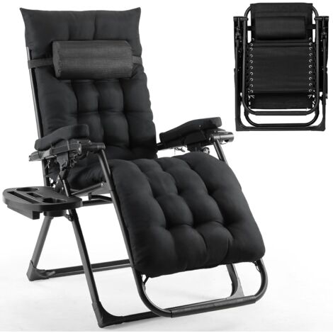 Liferun – Chaise longue pliable d'extérieur – Tissu Teslin respirant – Dossier réglable 90-160° – Coussin amovible – Charge 160 kg