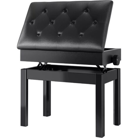 Tabouret De Piano Classic Cantabile Noir - Réglable En Hauteur 46-61cm