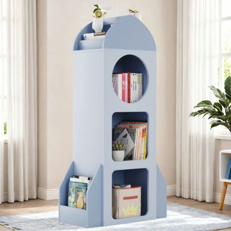 Bibliothèque Enfants en Bois,Étagère à Jouets,Étagère de Rangement pour Enfants,Rangement Livres & Jouets