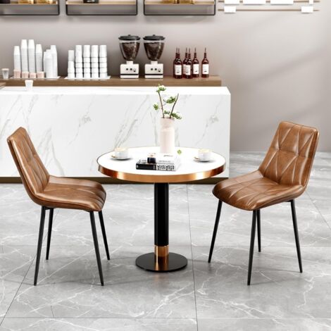 Lot de 2 chaises de Salle à Manger,chaises de Cuisine,jusqu'à 200 kg, rembourrées,Pieds en polyuréthane,Stables,Confortables, Marron (1/5)