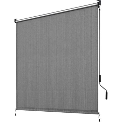 1 PC Auvent vertical,Store Vertical,HDPE Auvent de balcon (180x240cm,Gris)
