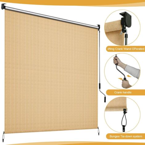 1 PC Auvent vertical,Store Vertical,HDPE Auvent de balcon (180x240cm,Kaki )