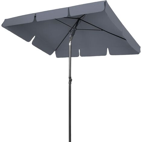 Quick Star Parasol de balcon rectangulaire pliable Gris 200 x 125 cm