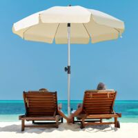 LIFERUN Parasol de 200 cm, Parasol de Jardin Exterieur, Protection Solaire UPF 50+, Inclinable dans les 2 sens, avec 8 Baleines, pour Jardin, Balcon, Terrasse, Patio, sans Base, 200g/m²
