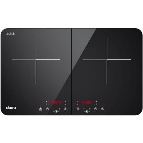 Cbtih2 Plaque Induction Portable 2 Foyers 3500W Sensitive Sécurité Enfants Minuteur CIARRA