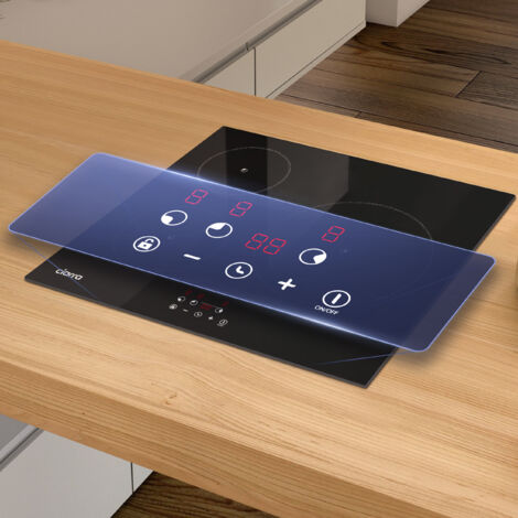 CIARRA Plaque Induction 5600W 3 Foyers Minuterie 99 Min Commande Tactile Verrouillage Enfant CD3BIH-F