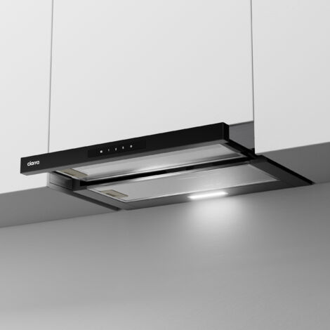 Ciarra – Hotte tiroir 60 cm 580 m³/h – Commande tactile – Classe A+ – Niveau sonore 62 dB – Mode évacuation ou recyclage – CD6909AB