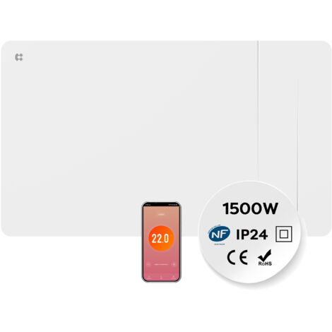 CIARRA Radiateur électrique 1500W Chauffage Mural Wifi Connecté Double Cœur de Chauffe IP24 Programable 10-15㎡ CDHTD15A-W
